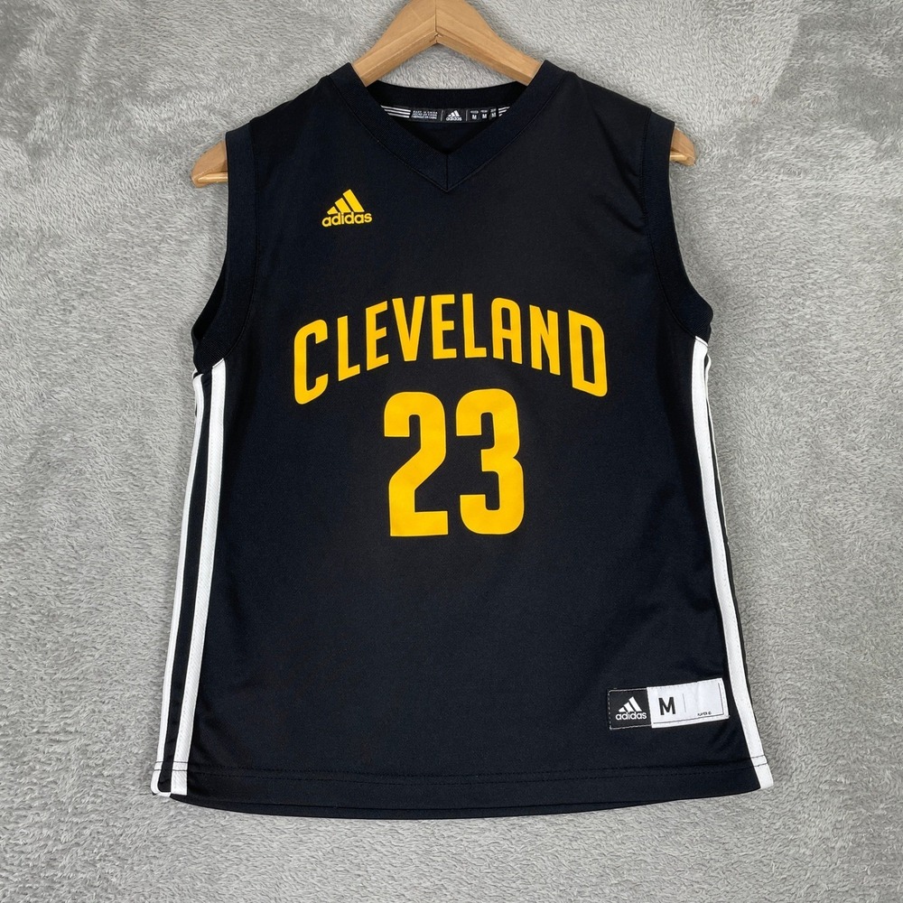 Adidas LeBron James Cleveland Cavaliers Jersey Kids Medium Black NBA Basketball